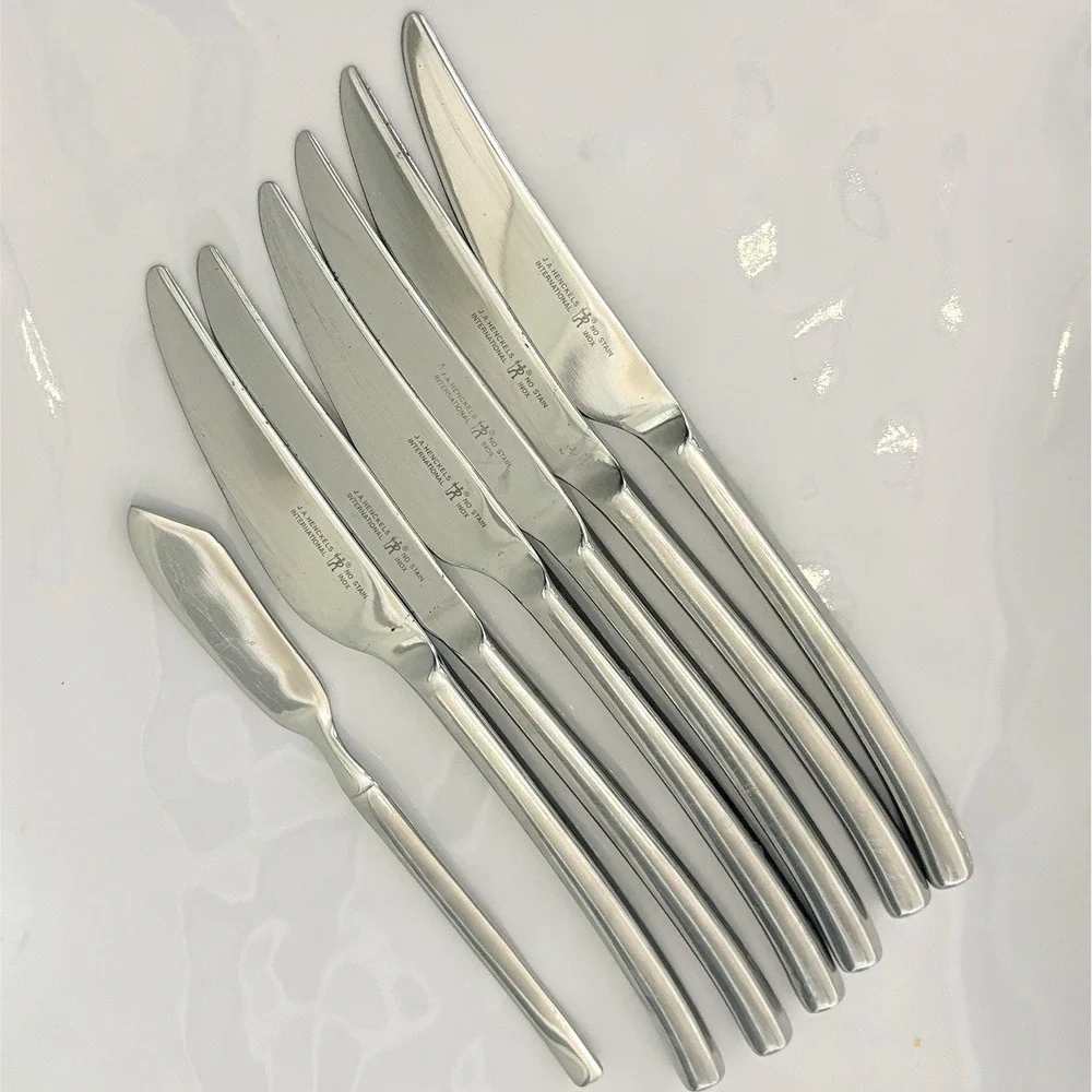 J A Henckels Zwilling OPUS Stainless 6 Dinner‎ Knives Set 1 Butter Knife